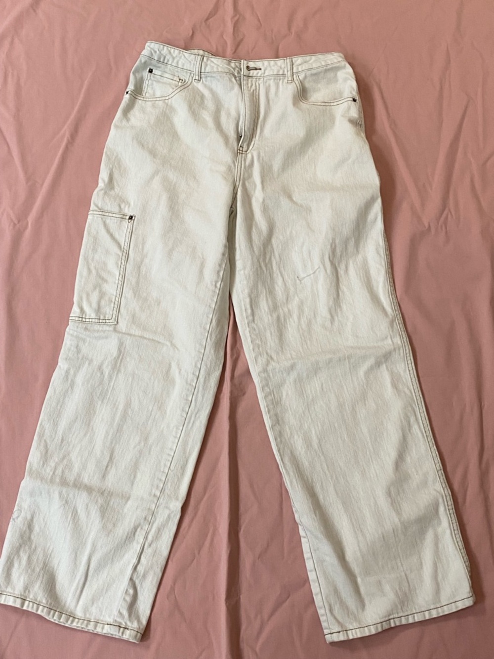 Vanilla Star Straight Leg Low Rise Jeans RN 111052 Size 13 w31 Cream.